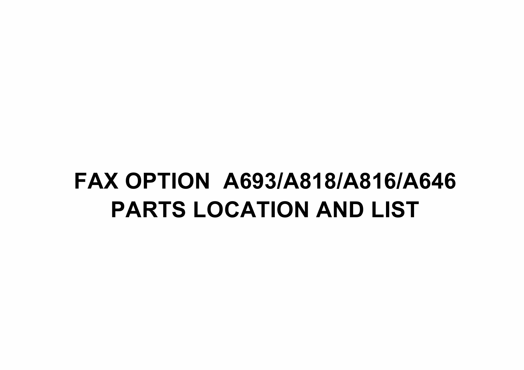 RICOH Options A693 FAX-OPTION Parts Catalog PDF download-1